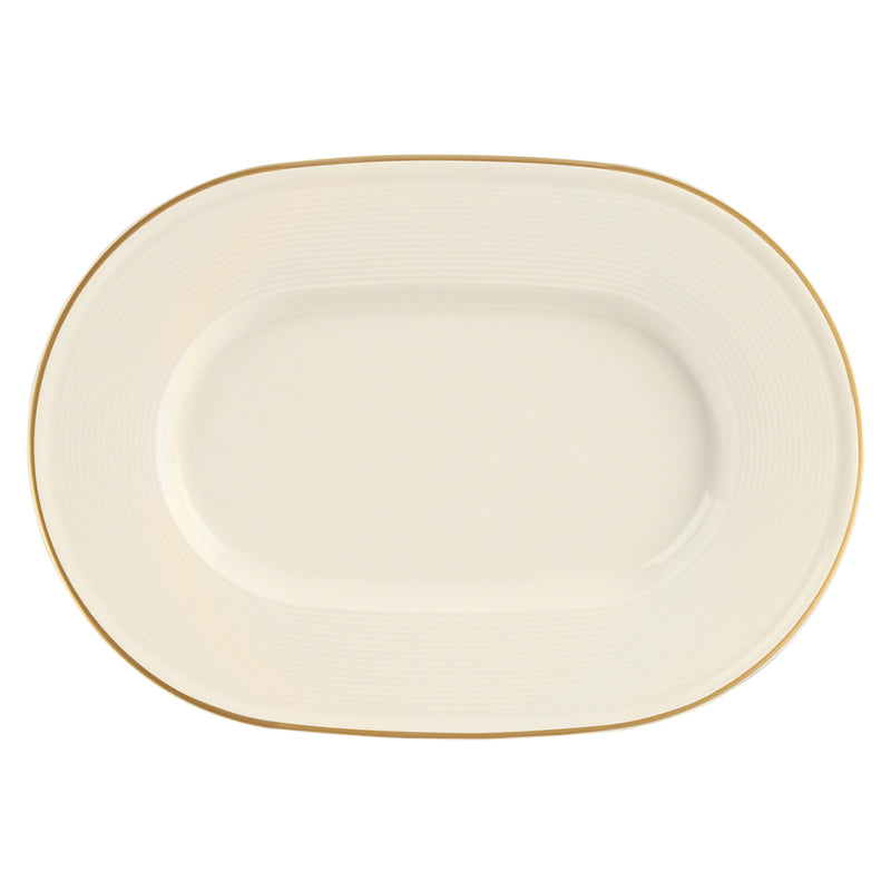 Line Gold Band Oval Plates 31cm - Pack of 6