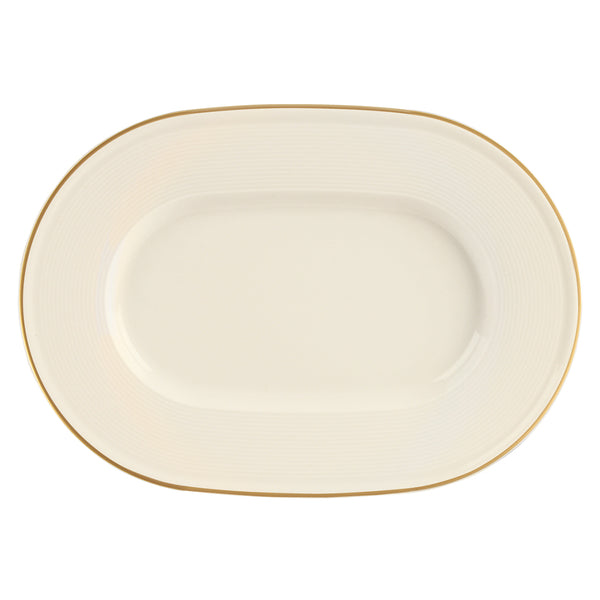 Line Gold Band Oval Plate 34cm - Pack of 6