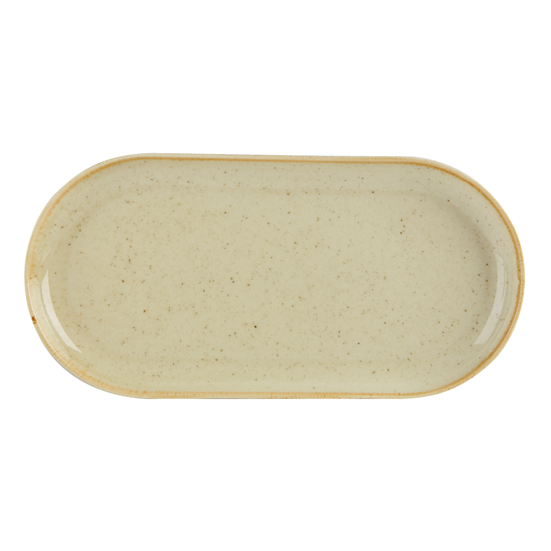 Porcelite Seasons Wheat Narrow Oval Plates 30 x 15cm / 12 x 6 - Pack of 6