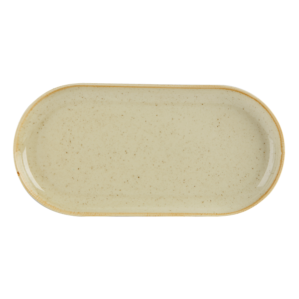 Porcelite Seasons Wheat schmale ovale Teller 32 x 20 cm / 12 ½ x 8 – 6er-Pack