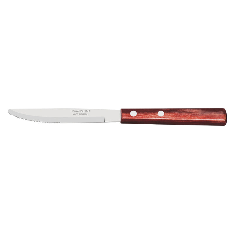 Tramontina Rounded Tip Table Steak Knife With Polywood Handles 12 Pack