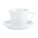 Konische Kaffeetasse und Untertasse aus Porzellan – 6er-Pack