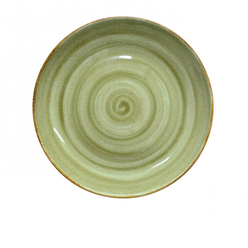 Java Decorated Coupe Plate Meadow Green 33cm 13" - Pack of 6