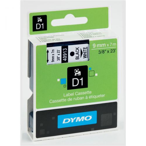 DYMO D1 Ersatzband, 12 mm, Schwarz auf Weiß