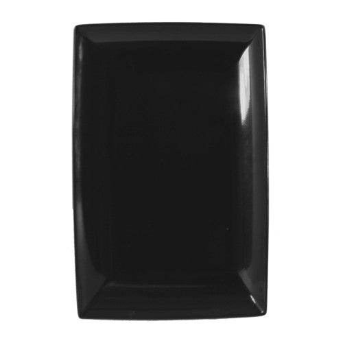 Klassisches rechteckiges Melamin-Tablett in Schwarz, 320 mm x 200 mm, 12 Stück