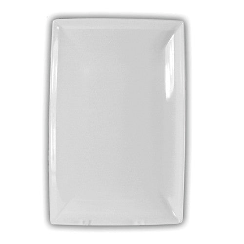 Klassisches rechteckiges Melamin-Tablett in Weiß, 320 mm x 200 mm, 12 Stück