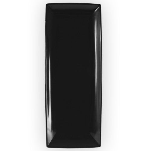 Klassisches rechteckiges schwarzes Melamintablett 508 ml x 200 ml – 12er-Packung