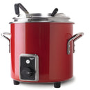 Bouilloire à soupe rétro chauffante et maintenue rouge