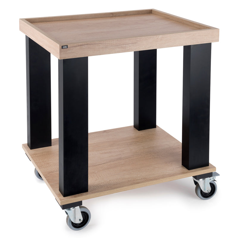 Oak Melamine Gueridon Trolley