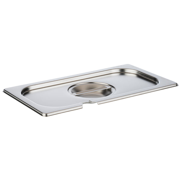GN 1/3 Stainless Steel Gastronorm Container Lid with notched edge