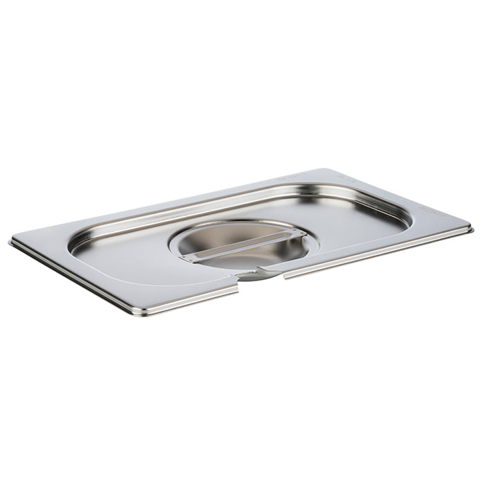 GN 1/4 Stainless Steel Gastronorm Container Lid with notched edge