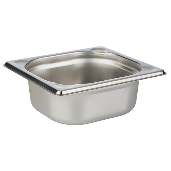 GN 1/6 Stainless Steel Gastronorm Container Pan 65mm Deep