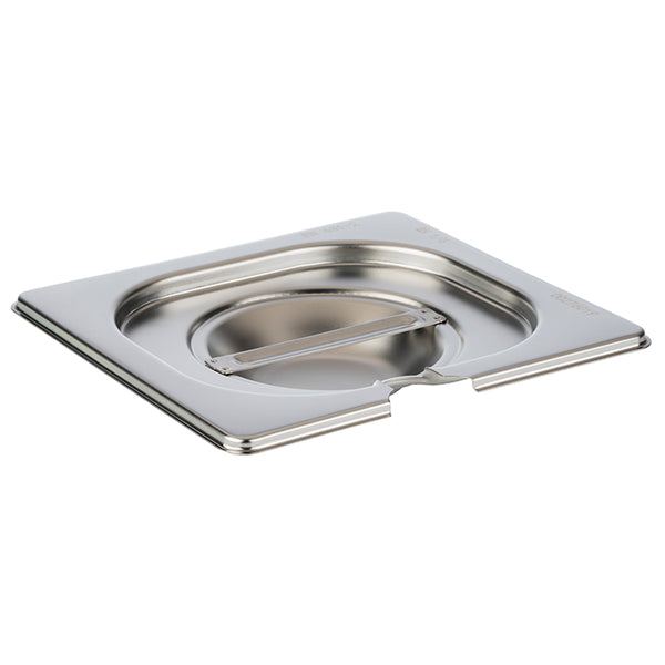 GN 1/6 Stainless Steel Gastronorm Container Lid with notched edge