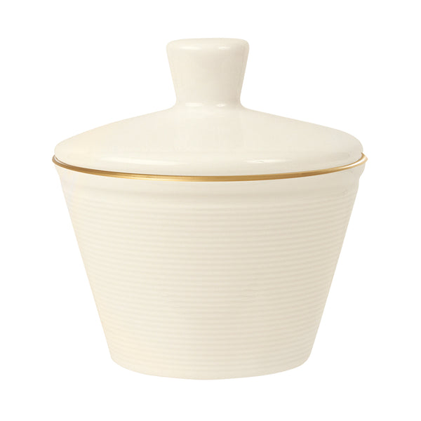 Line Gold Band Sugar Bowl with Lid 25cl - Pack of 6