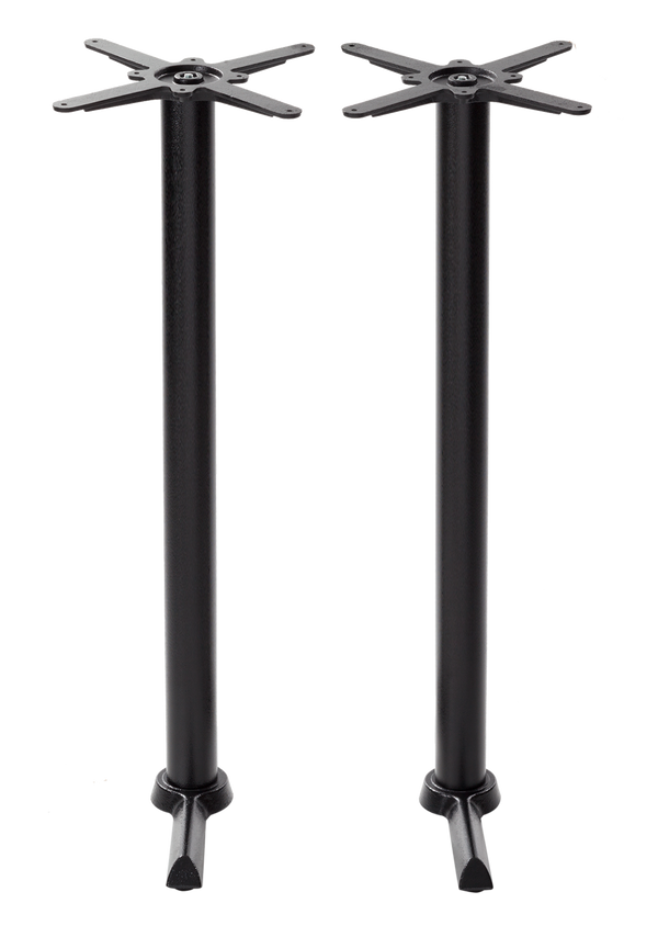 Schwarzer kreuzförmiger Tischfuß – Twin – Poseur-Höhe – 1050 mm