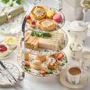 Botanical Fine China Gold Rimmed Plates 26cm - Pack of 6