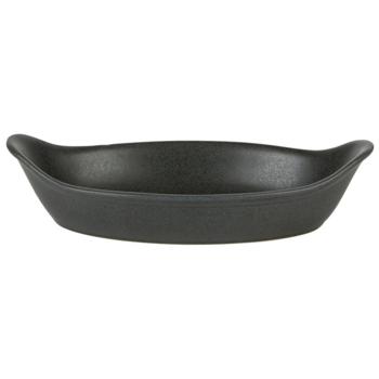 Rustico Carbon Oval Eared Dishes 25cm / 9 ¾'' - Pack of 4