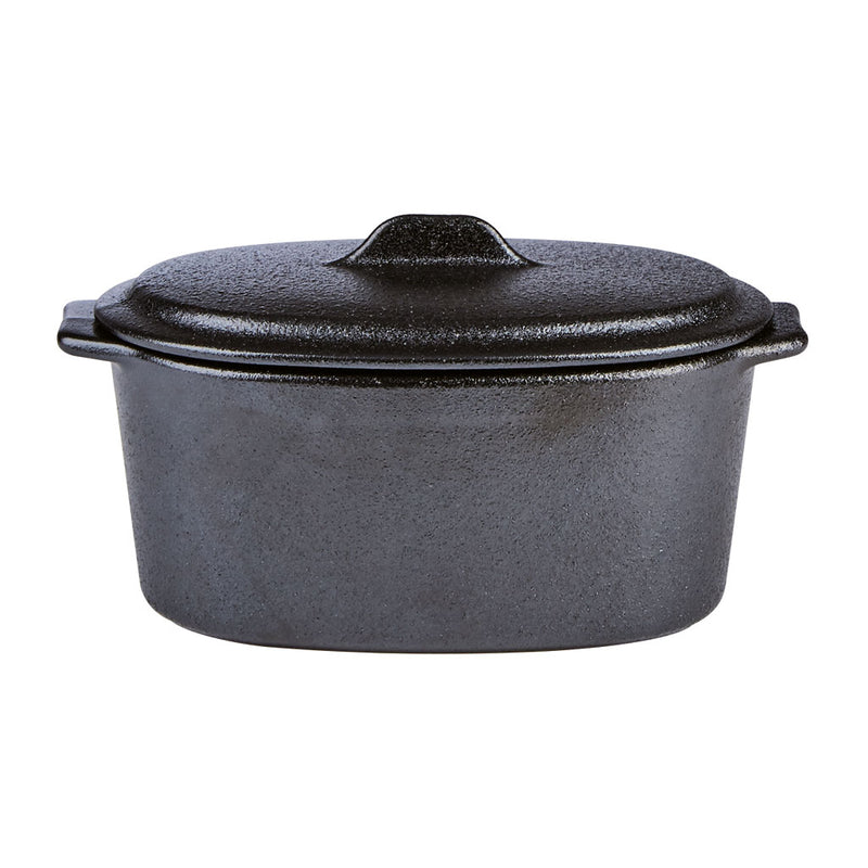 Porcelite Cast Iron Effect Oval Casserole Dish With Lid 15.7 x 9 x 8cm (Pack of 6)