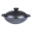 Porcelite Wok-Schüssel mit Gusseiseneffekt und Deckel – 23,5 x 20,5 x 6 cm – (4er-Pack) 