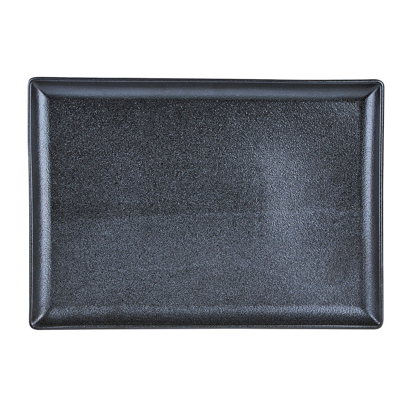 Rechteckige Teller aus Porzellan mit Gusseiseneffekt, 31 x 22 x 2 cm (4er-Pack) 
