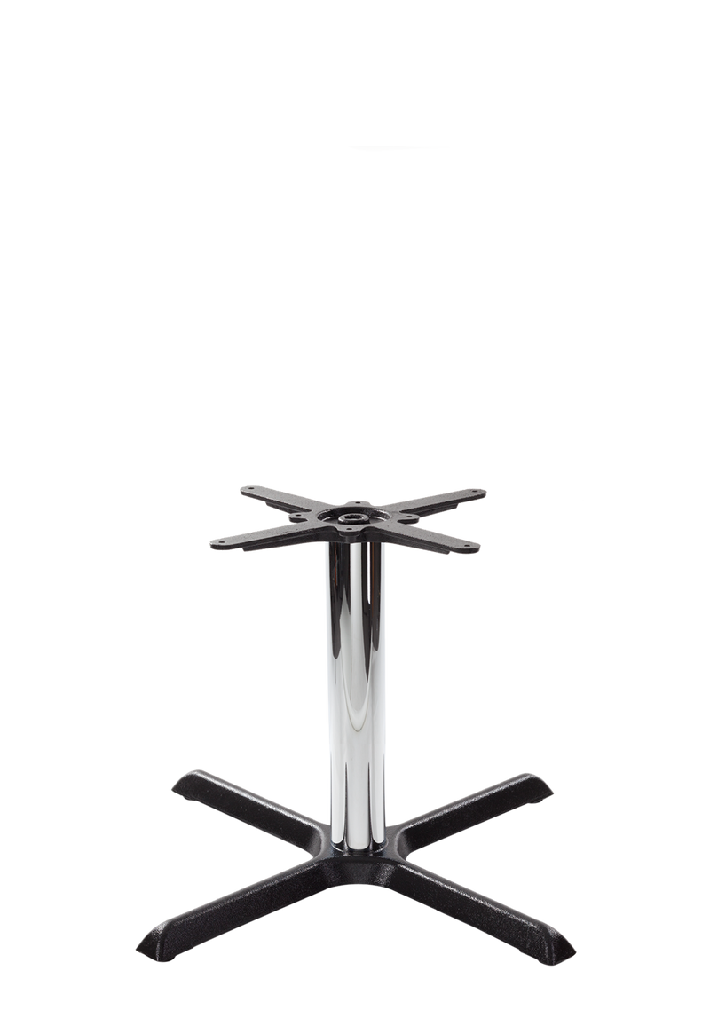 Black cruciform table base - Medium - Chrome coffee height - 480 mm