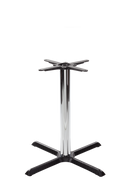 Schwarzer kreuzförmiger Tischfuß – mittelgroß – Esszimmerhöhe aus Chrom – 730 mm