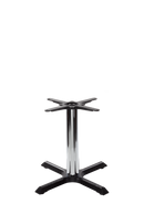 Black cruciform table base - Small - Chrome coffee height - 480 mm
