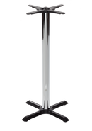 Black cruciform table base - Small - Chrome poseur height - 1050 mm