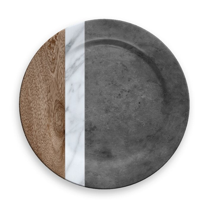 Mixed Material Marin, Carrara & Stone Charger - Set of 6