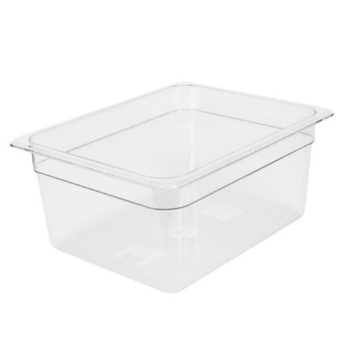 1/2 transparenter Gastronorm-Lebensmittelbehälter aus Polycarbonat mit Deckel, 150 mm, 4 Stück