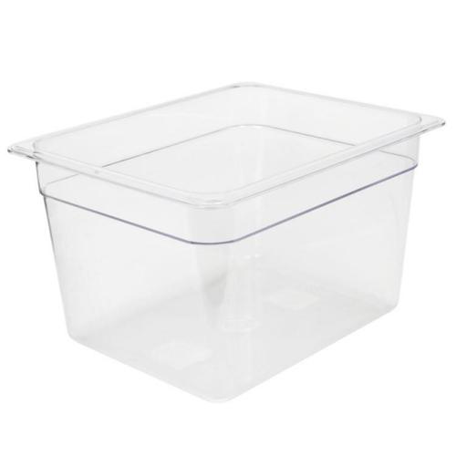 1/2 transparenter Gastronorm-Lebensmittelbehälter aus Polycarbonat mit Deckel, 200 mm, 4 Stück
