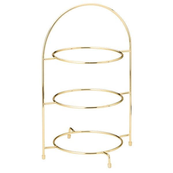 Gold 3 Tier Plate Stand 17" (43cm)