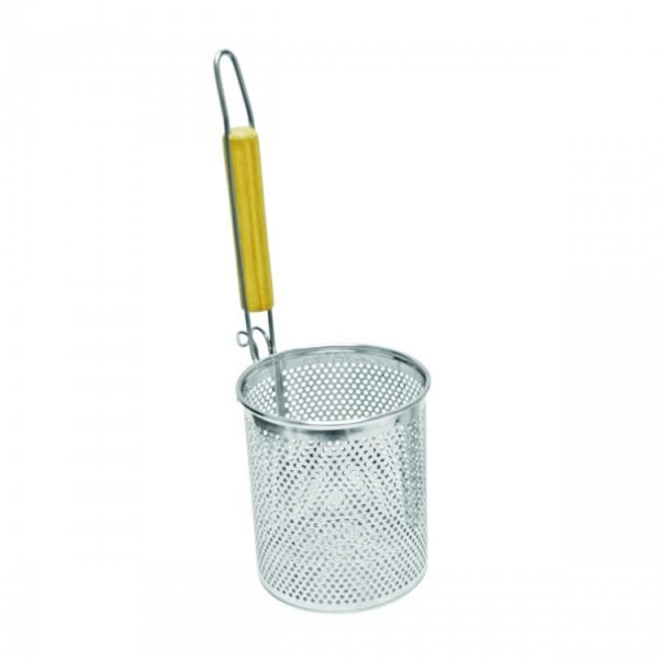 Flat Bottom, Round Noodle Skimmer with Handle - Kitchway.com