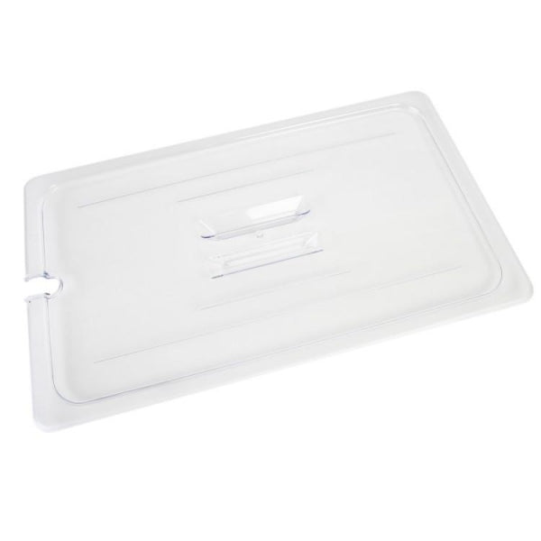 Full Size Polycarbonate Food Pan Lid with Spoon Notch and Handle - Kitchway.com