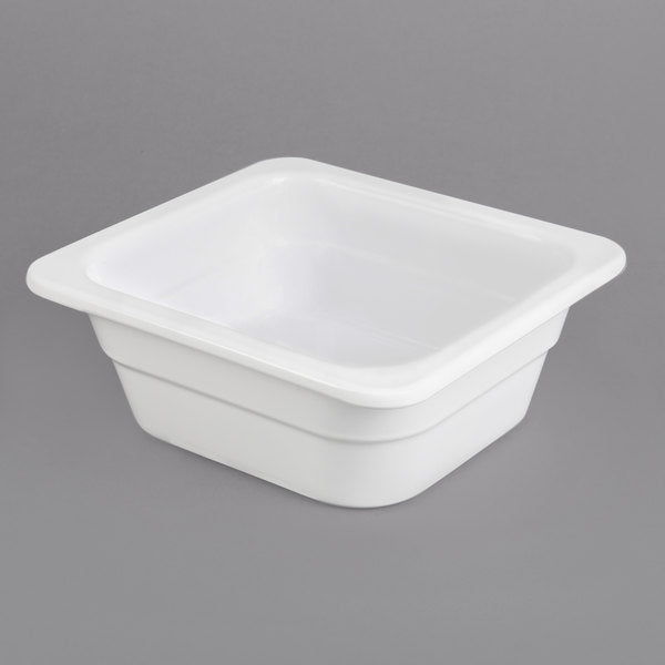 GN 1/6 White Melamine Gastronorm Pan 65mm Deep