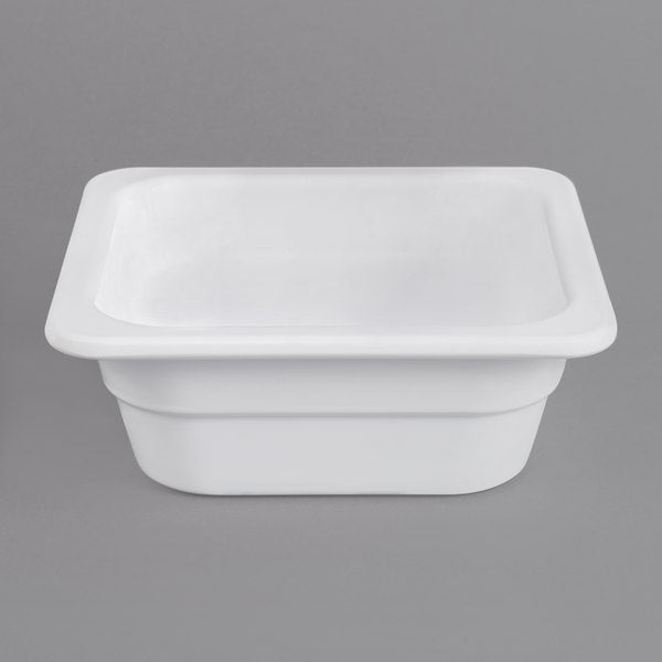GN 1/6 White Melamine Gastronorm Pan 100mm Deep