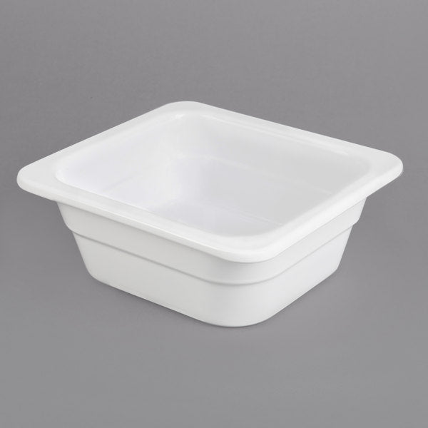 GN 1/6 White Melamine Gastronorm Pan 100mm Deep