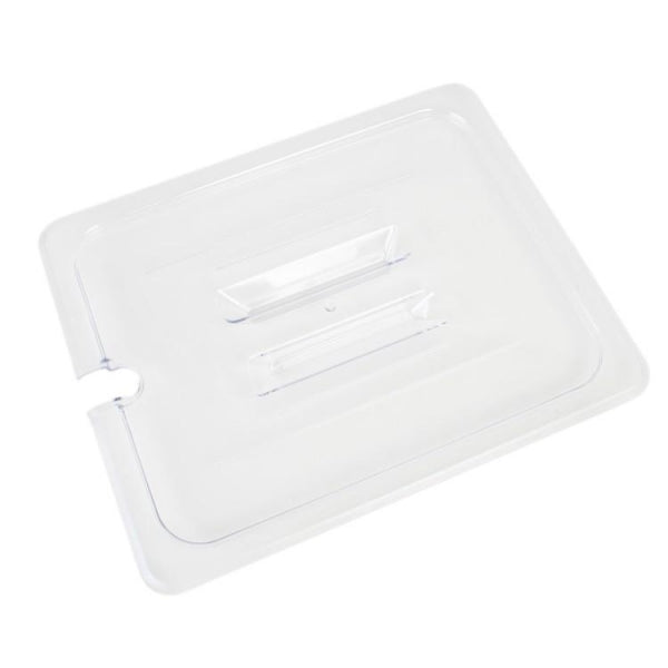 Half Size Polycarbonate Food Pan Lid with Spoon Notch Handle - Kitchway.com