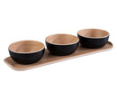 Frida Black Melamine Tray and Bowl Set - Pack of 1
