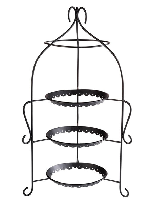 Discontinued - Romantic Style Serving Stand Black 54 x 30cm / 21 ¼â x 11 ¾â- Pack of 1