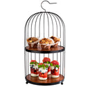 Birdcage Buffet Stand Black Metal 54cm x 26cm