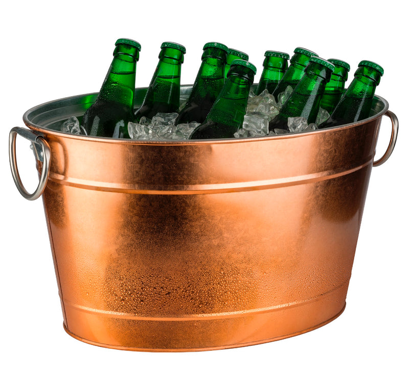 Beverage Tub Galvanised Metal 'Copper look' with Plastic Insert (11 Ltr) - Pack of 1