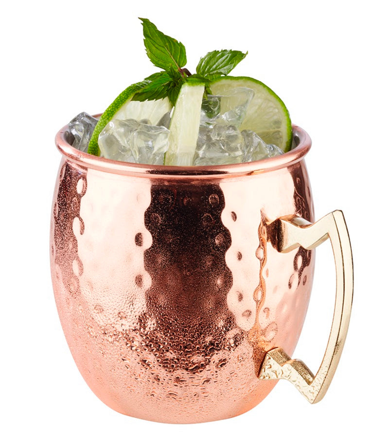Moscow Mule Barrel Mug Glossy Hammered Copper look (Stainless Steel) 10 x 9cm / 4â x 3 ½â (0.5 Ltr) - Pack of 1