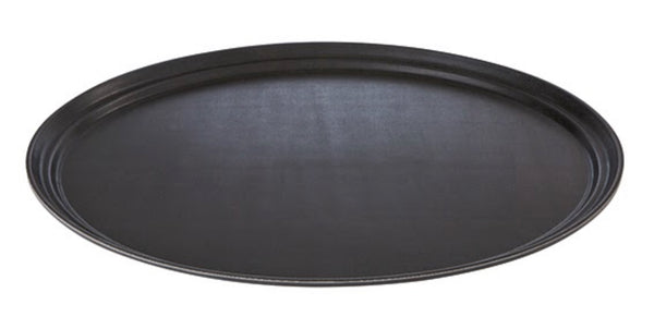 Schwarz/braunes, ovales, rutschfestes Tablett, 56 x 68,5 cm / 22 x 27 Zoll