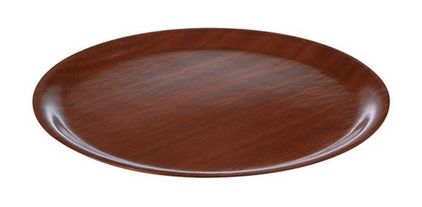 Round Mahogany Wood Tray 33cm / 13â€ - Pack of 1