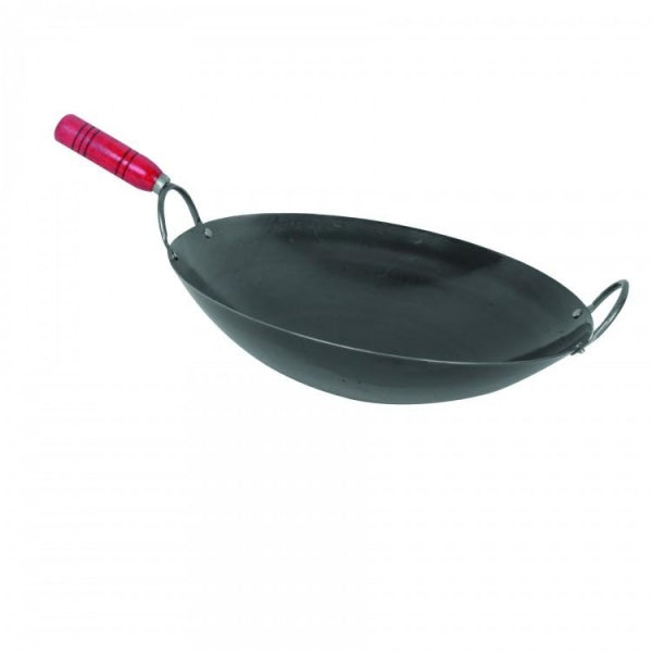 Iron Wok With Wood Handle - Kitchway.com