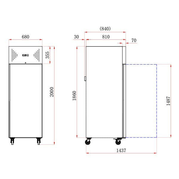 Koldbox KXF600 Single Door Upright Stainless Steel 600 Litre Freezer