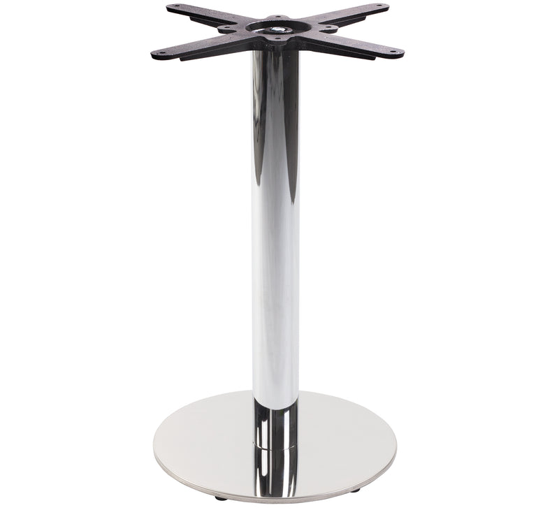 Chrome Round Table Base - Small - Dining height - 720 mm