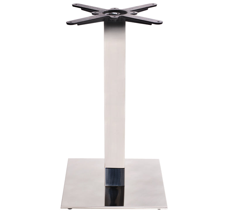 Chrome Square Table Base - Small - Dining height - 720 mm