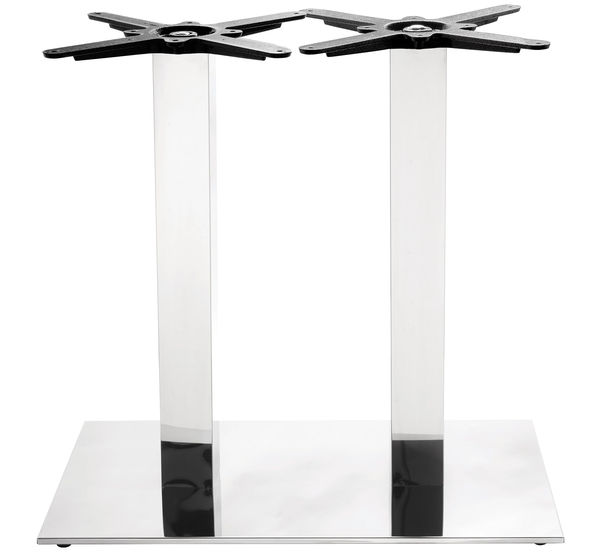 Chrome Rectangular Table Base - Twin - Dining height - 720 mm